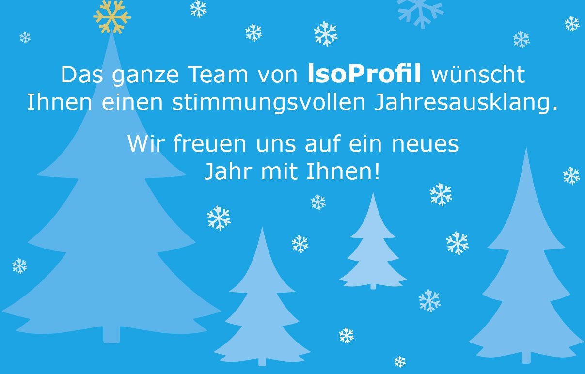 [Translate to Italienisch:] Blauer Hintergrund auf den man Weihnachtsbäume und Schneeflocken erkennen kann. 